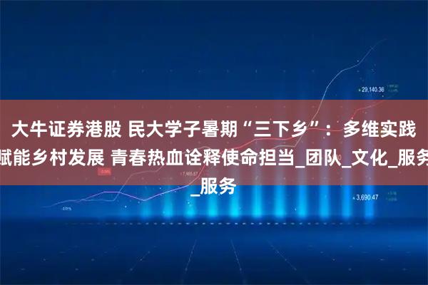 大牛证券港股 民大学子暑期“三下乡”：多维实践赋能乡村发展 青春热血诠释使命担当_团队_文化_服务