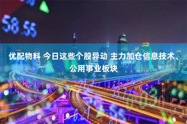 优配物料 今日这些个股异动 主力加仓信息技术、公用事业板块